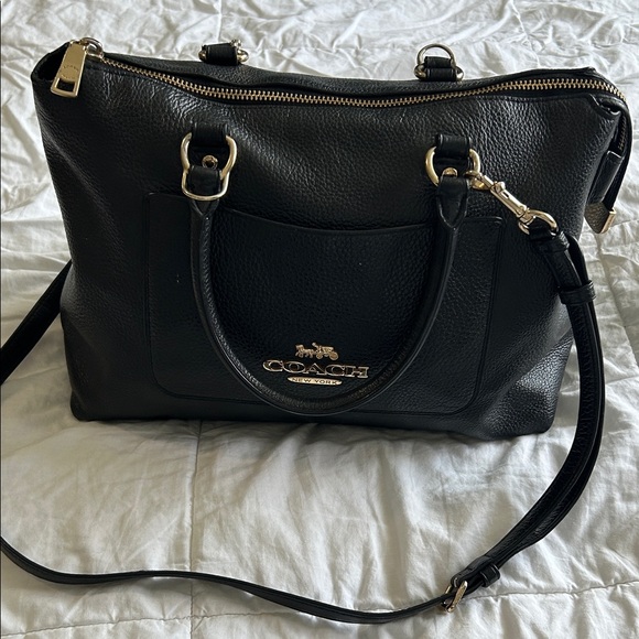 Coach Black Leather Satchel Bag - Picture 1 of 8